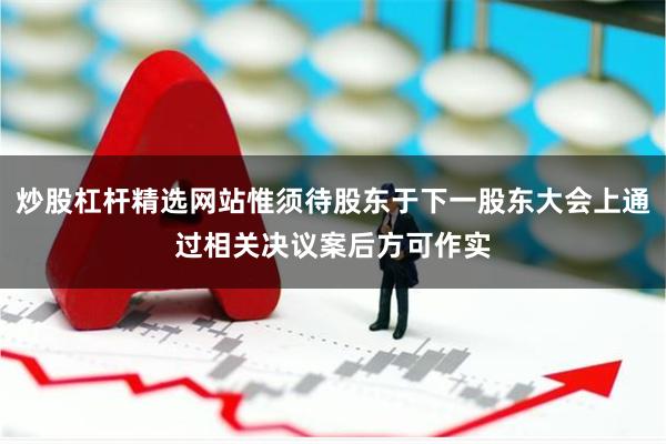 炒股杠杆精选网站惟须待股东于下一股东大会上通过相关决议案后方可作实